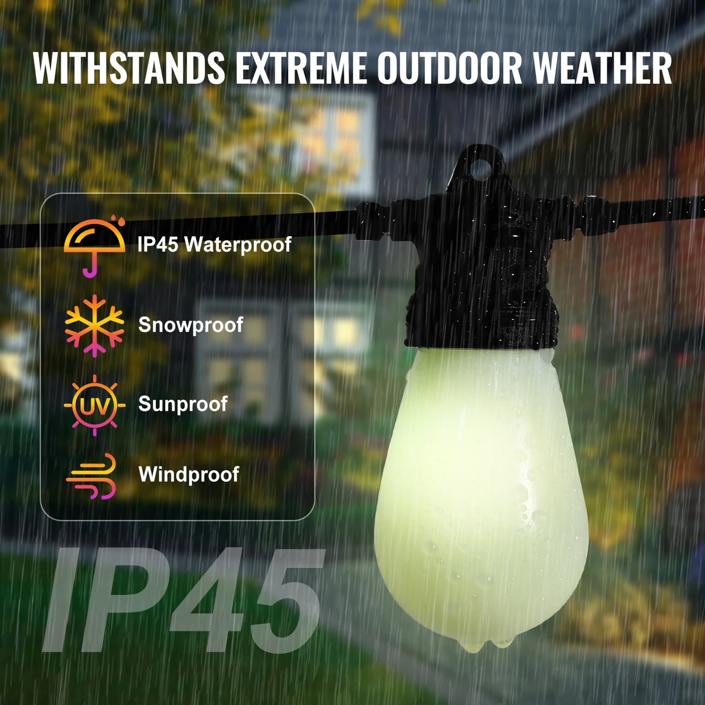 VEVOR RGB Smart Outdoor String Lights