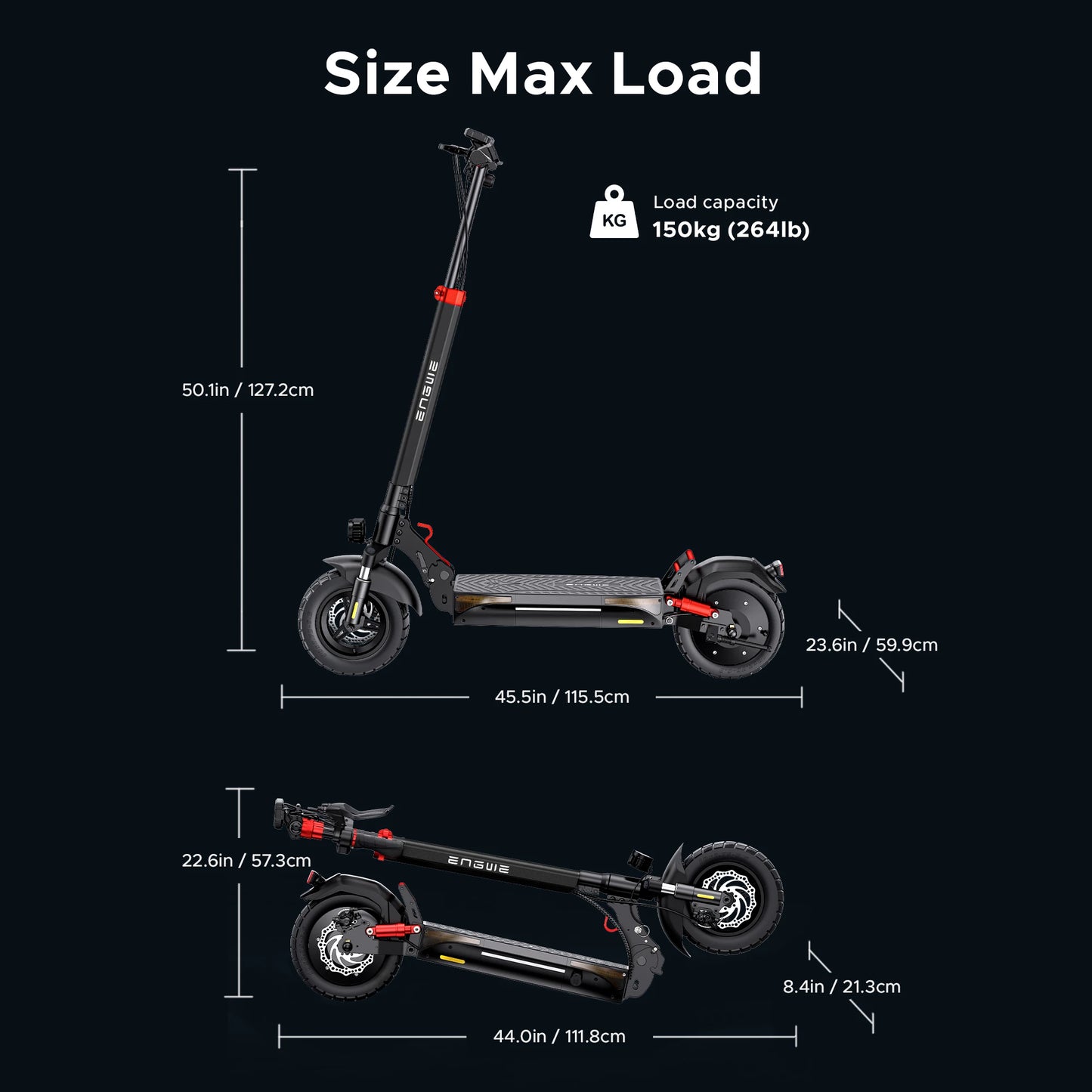 ENGWE 830W Folding Electric Scooter – 43.5 Mile Range, 28mph