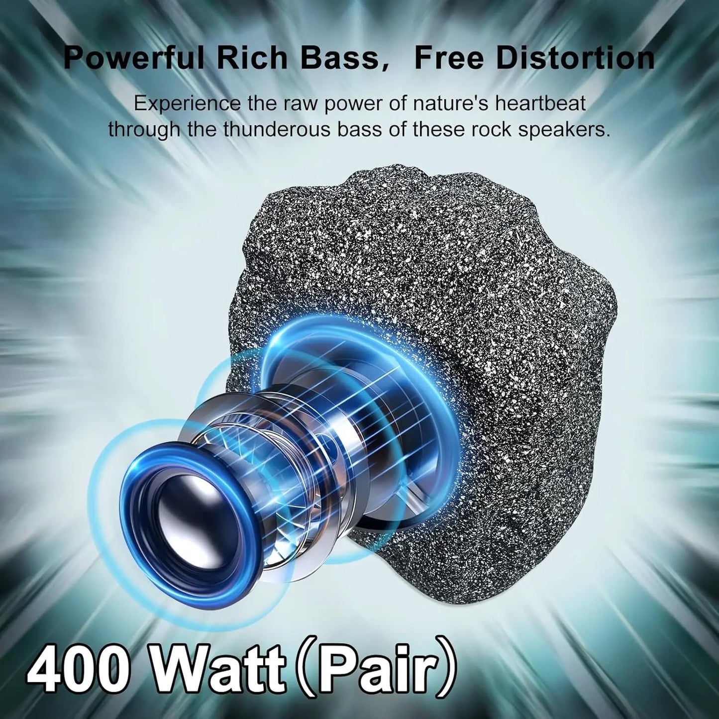 Herdio 8" 600W Outdoor Bluetooth Rock Speakers (Pair)