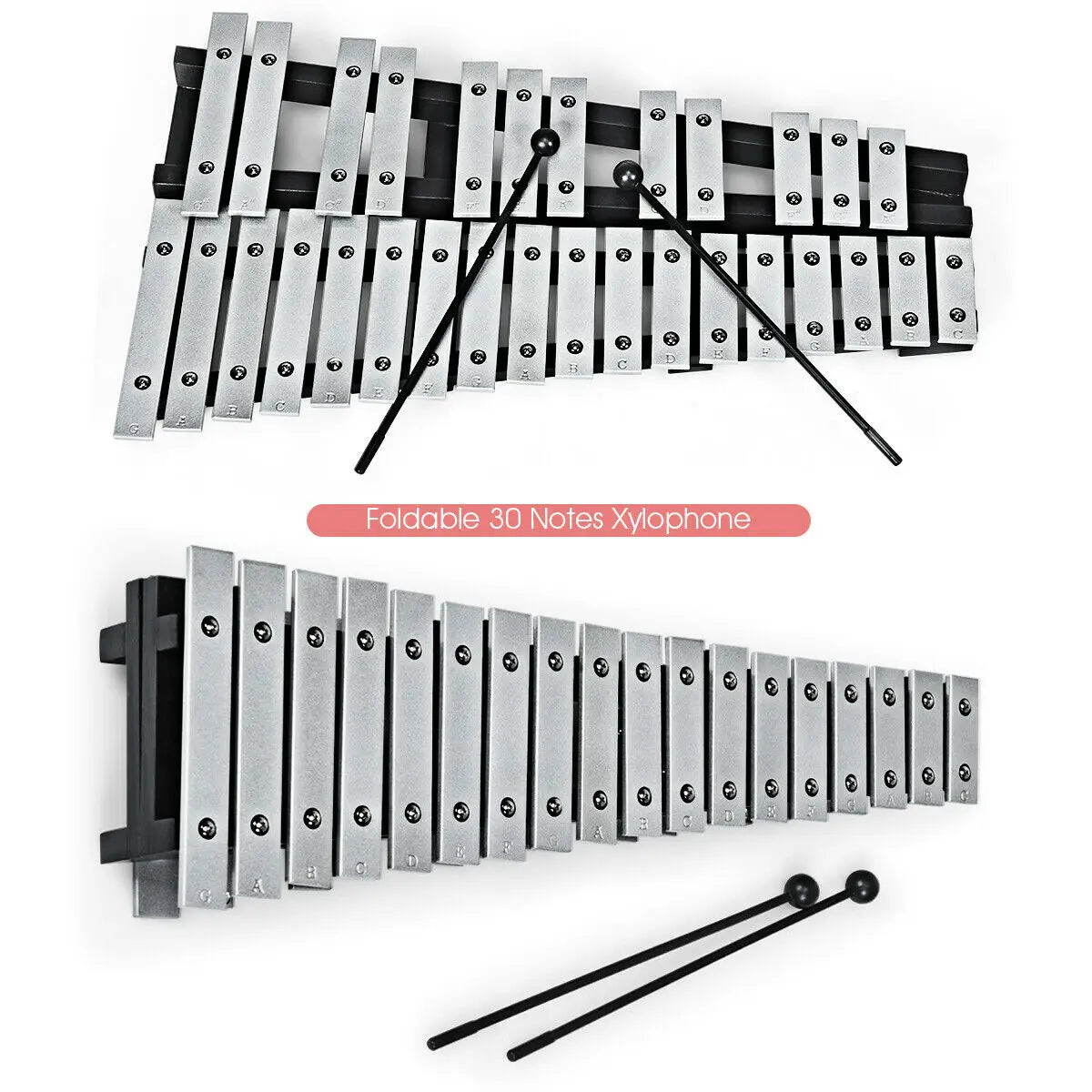 Costway 30 Note Foldable Glockenspiel Xylophone w/ Bag