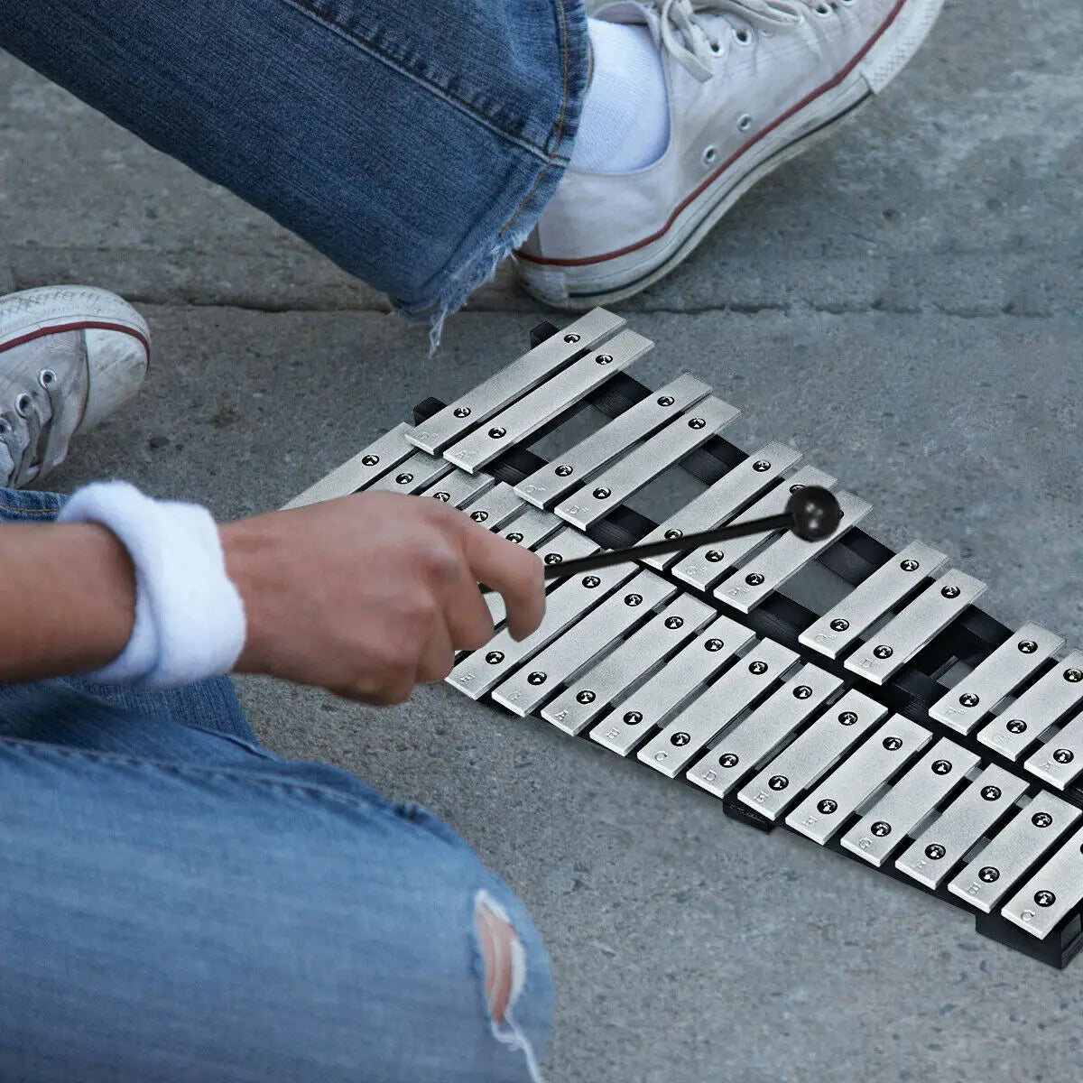 Costway 30 Note Foldable Glockenspiel Xylophone w/ Bag