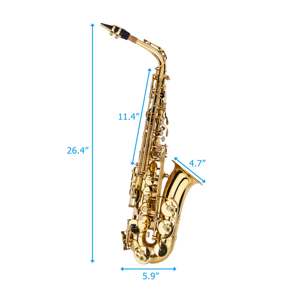 Eb Alto Saxophone – Brass Lacquer Finish with Full Accessory Kit