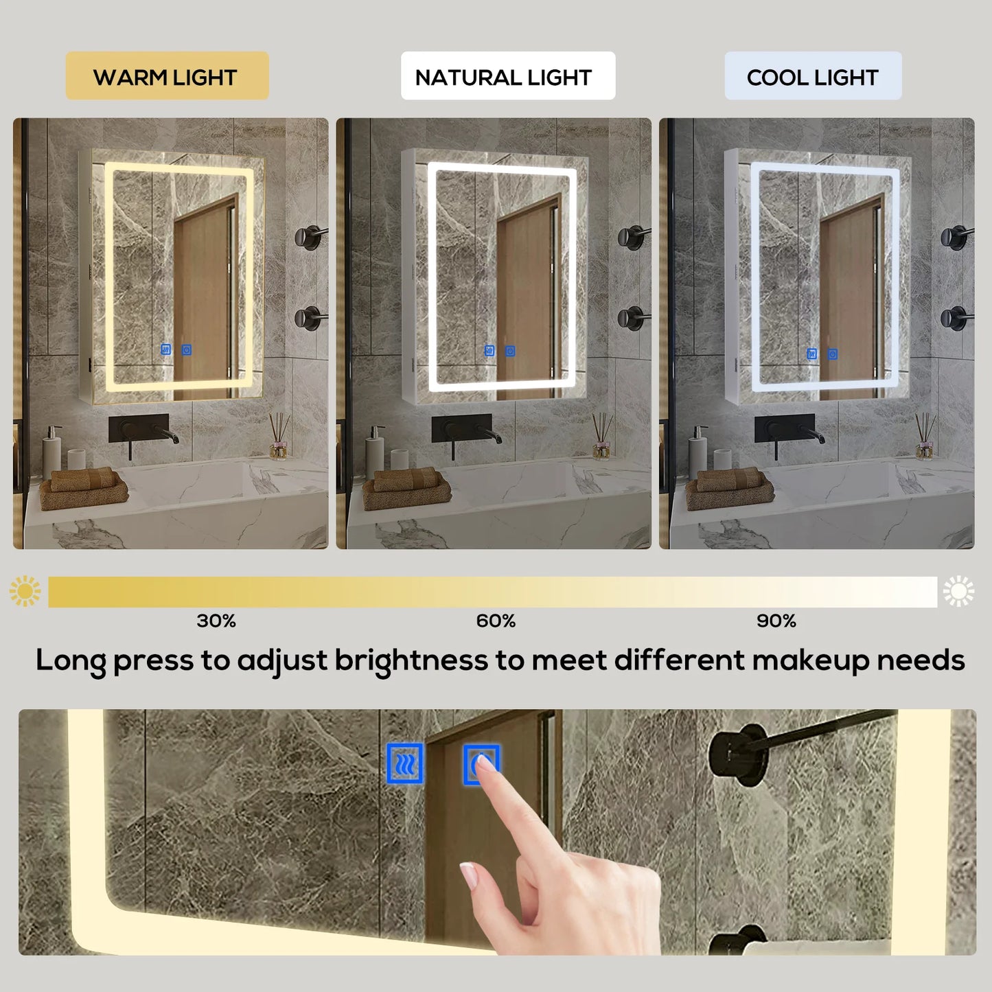 VOWNER LED Mirror Medicine Cabinet