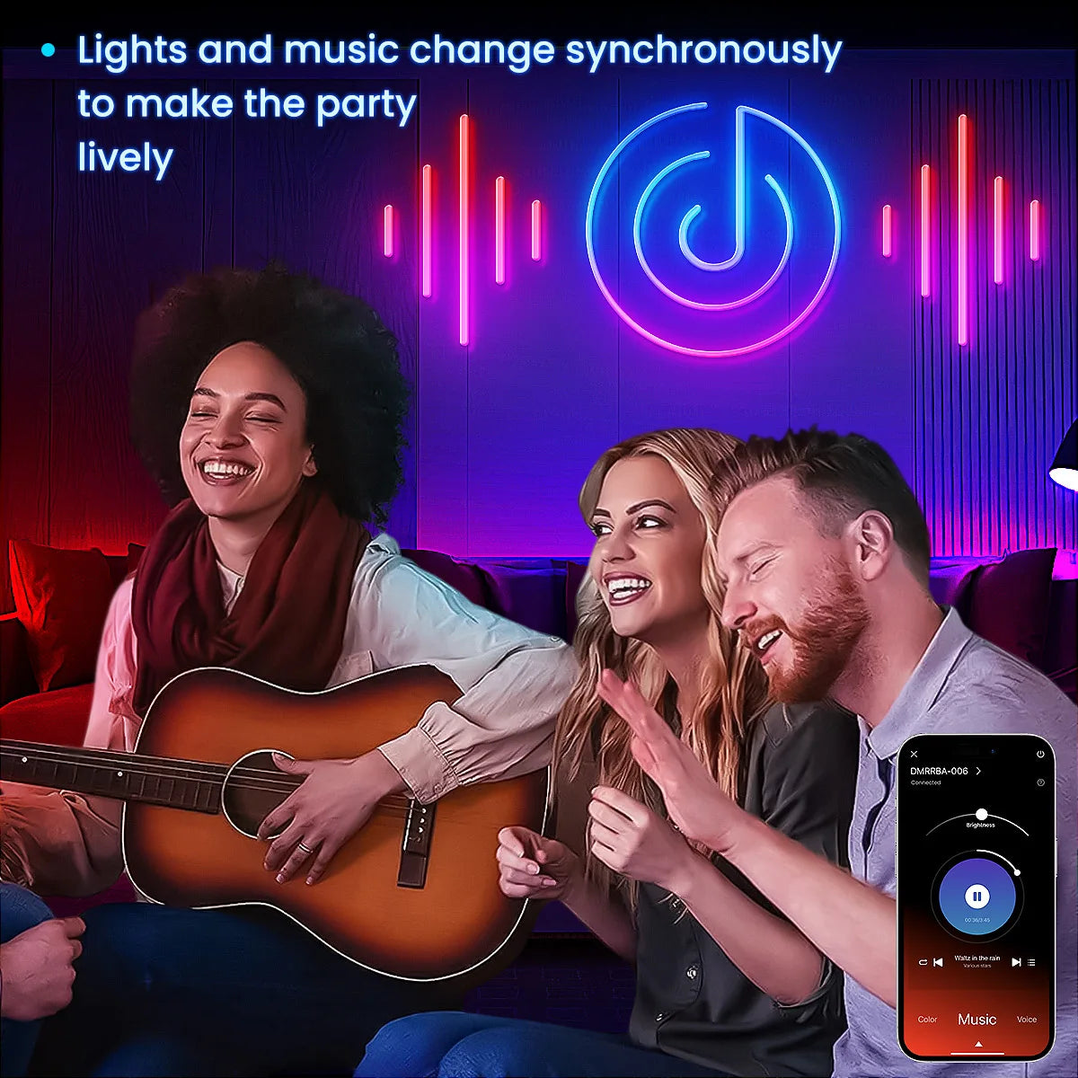 RGB Neon LED Rope Light Strip with App & Remote