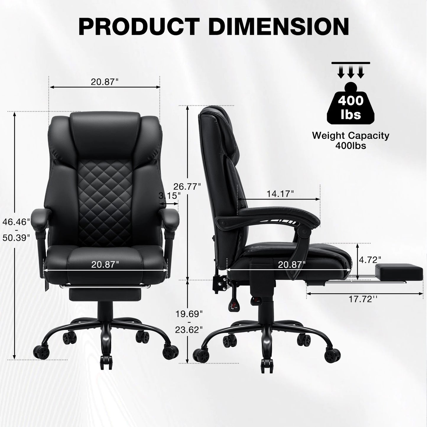 Ergonomic Massage Office Chair with Heat & Footrest