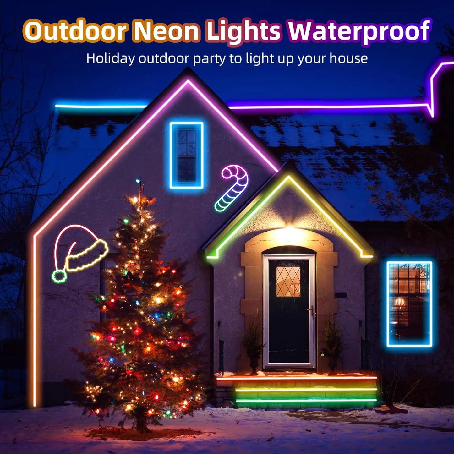 RGB Neon LED Rope Light Strip with App & Remote