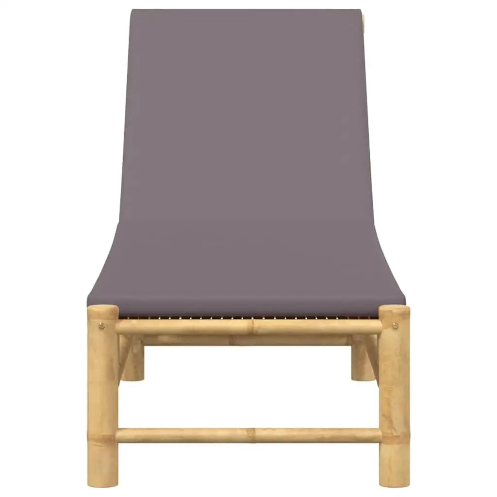 Dark Grey Bamboo Outdoor Sun Lounger