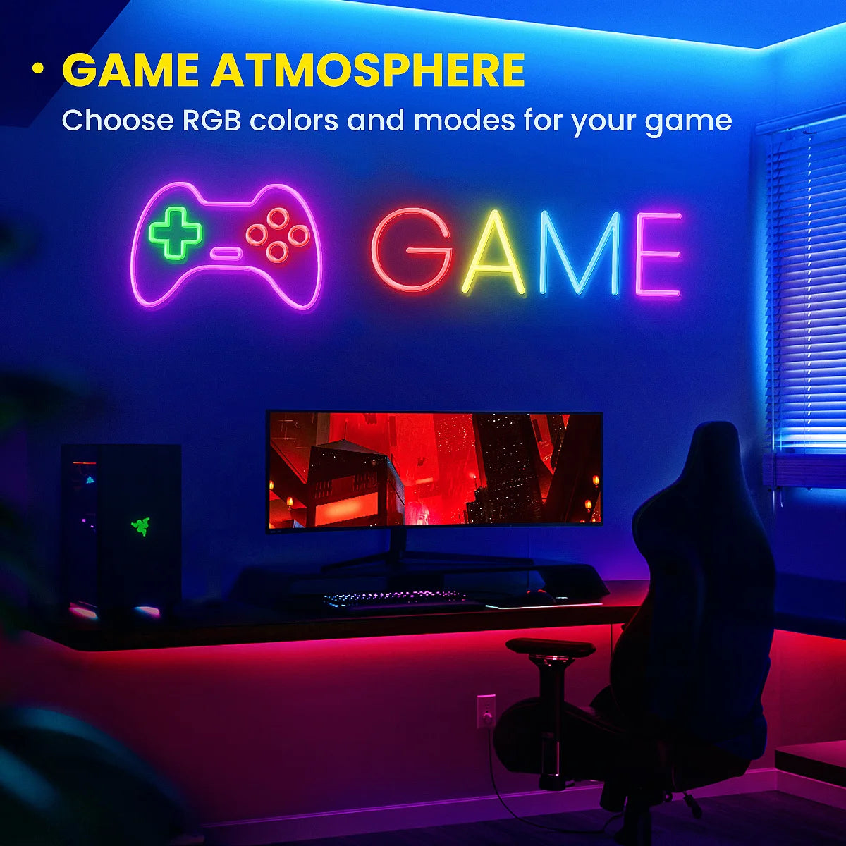 RGB Neon LED Rope Light Strip with App & Remote