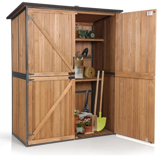 Outdoor Storage Shed with Metal Frame & Wooden Floor