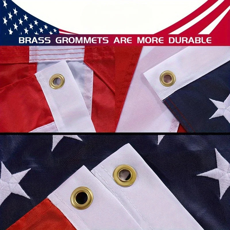 Heavy Duty American Flag – Embroidered Stars & Brass Grommets