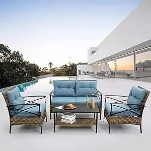 3-Piece Wicker Rocking Patio Set