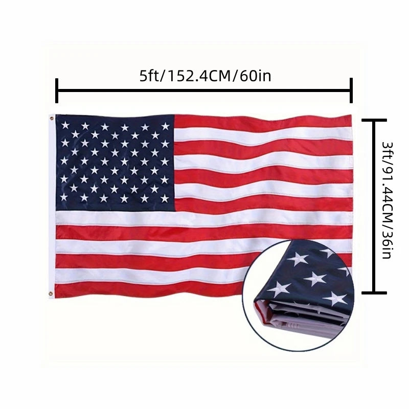 Heavy Duty American Flag – Embroidered Stars & Brass Grommets