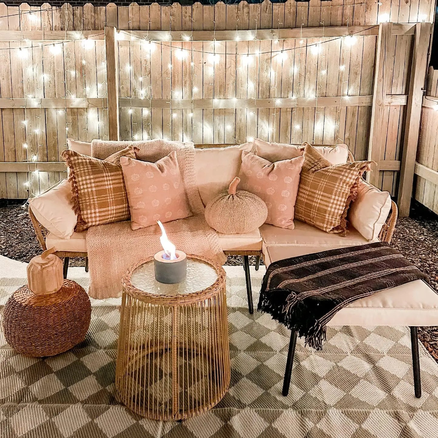 3-Piece Outdoor Wicker L-Shaped Sectional Sofa (4-Seater)