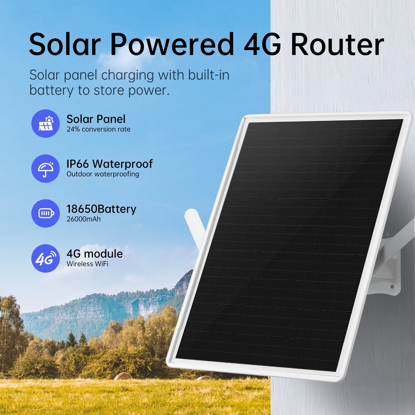 Waterproof 4G Solar WiFi Router (Portable)