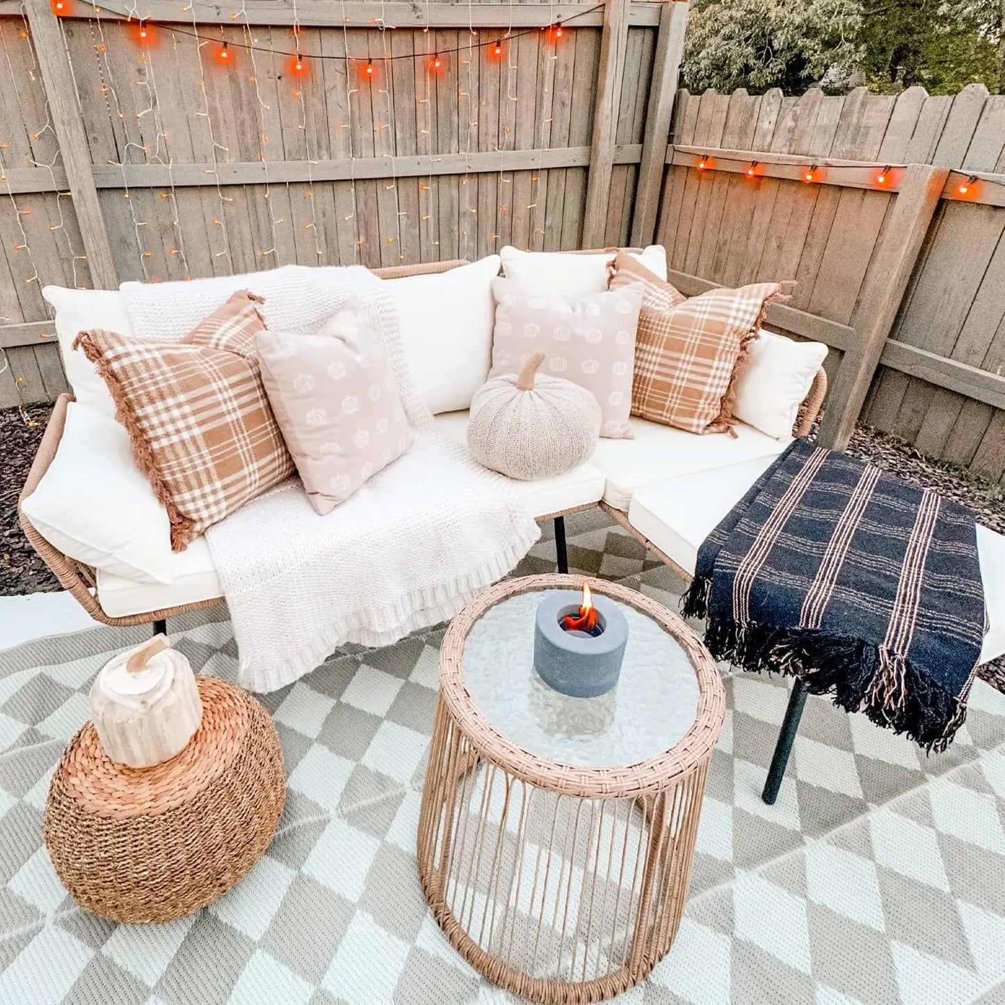 3-Piece Outdoor Wicker L-Shaped Sectional Sofa (4-Seater)