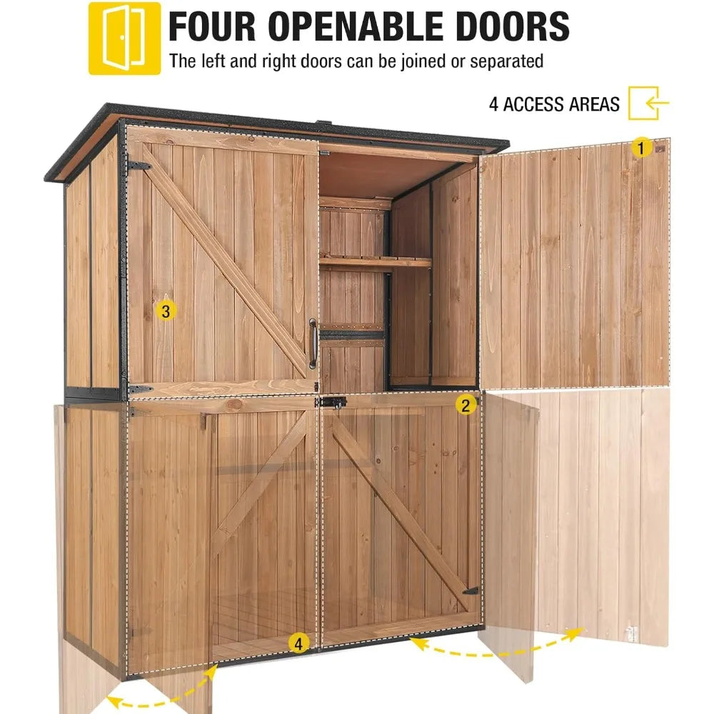 Outdoor Storage Shed with Metal Frame & Wooden Floor