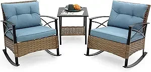 3-Piece Wicker Rocking Patio Set