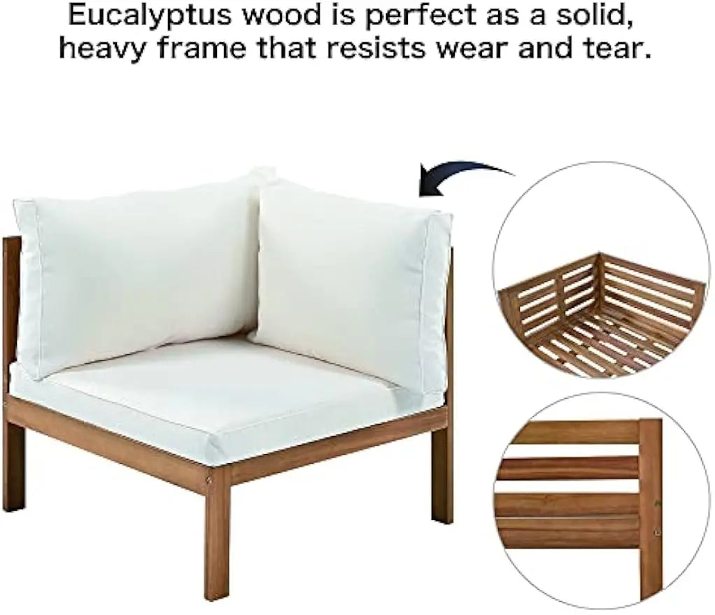Outdoor L-Shaped Sectional Sofa Set with Coffee Table