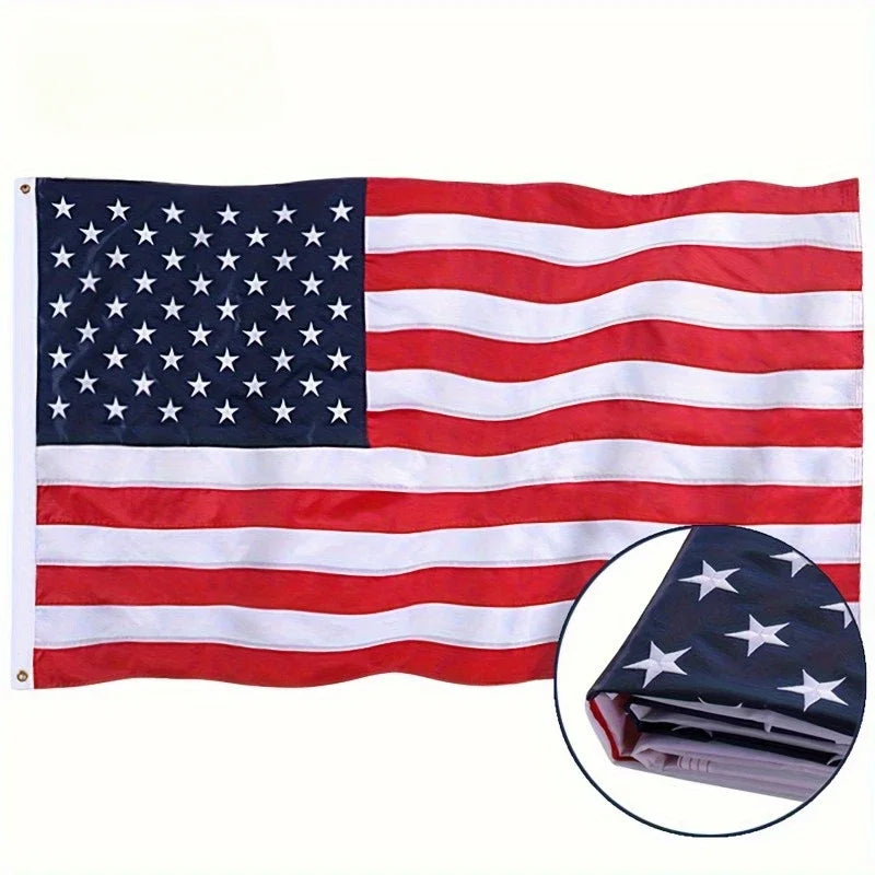 Heavy Duty American Flag – Embroidered Stars & Brass Grommets