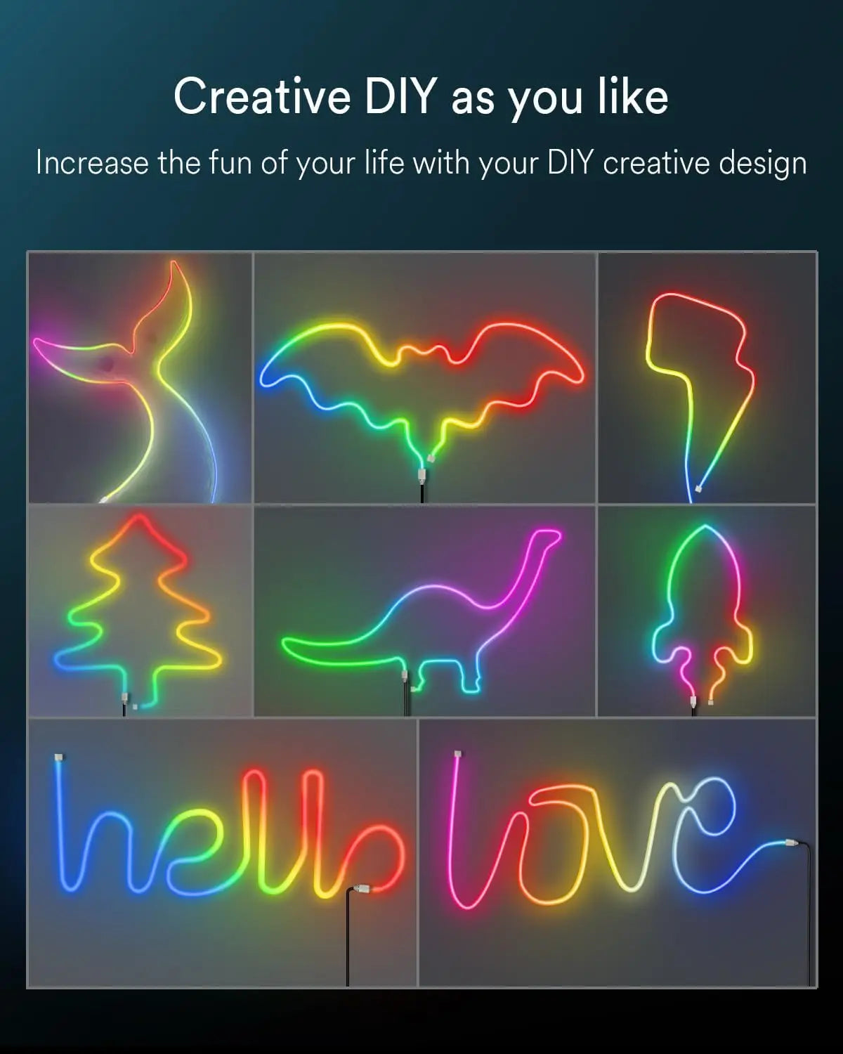 RGB Neon LED Rope Light Strip with App & Remote