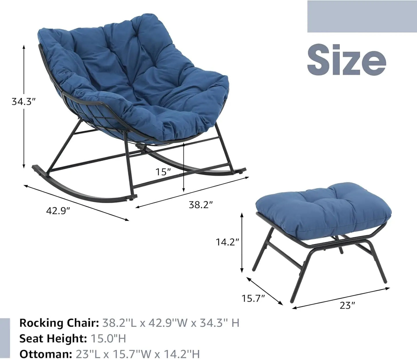 Outdoor Rocking Egg Chair with Ottoman