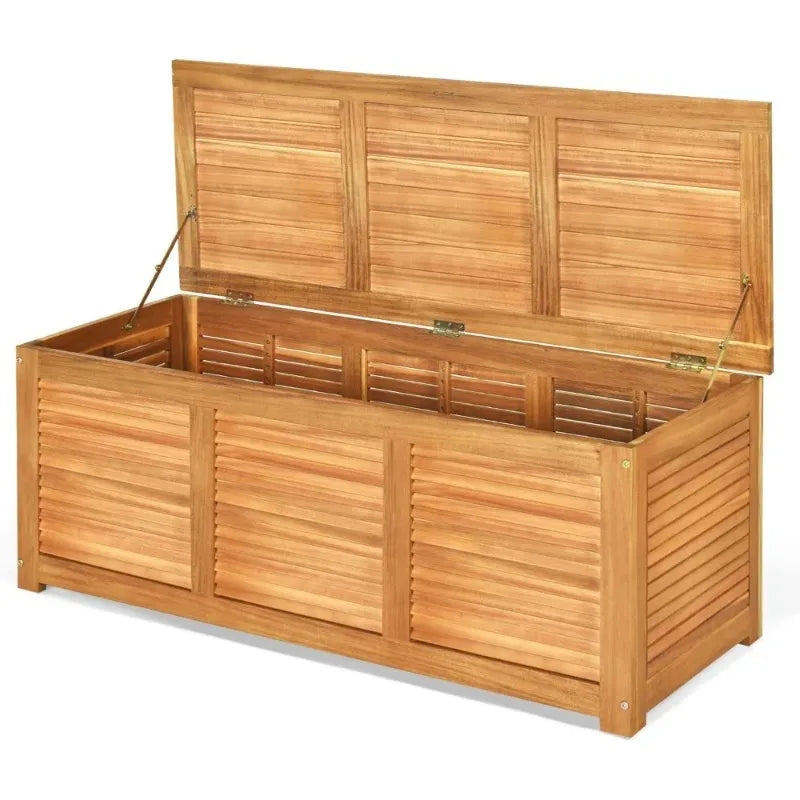 Acacia Wood Deck Box – 46 Gallon Storage Bench