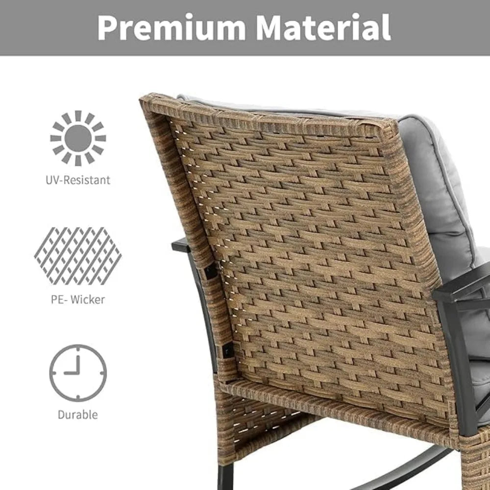 3-Piece Wicker Rocking Patio Set