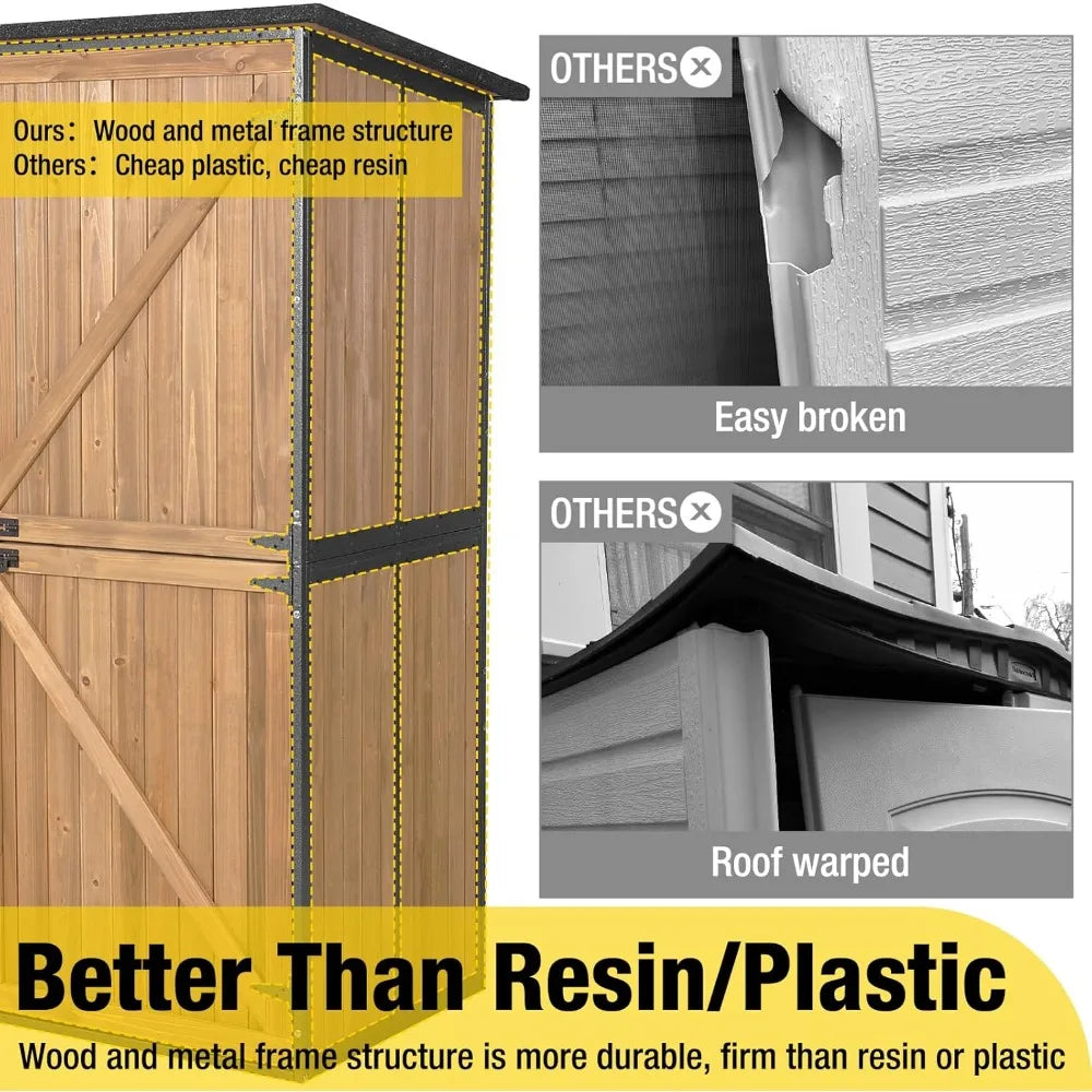 Outdoor Storage Shed with Metal Frame & Wooden Floor