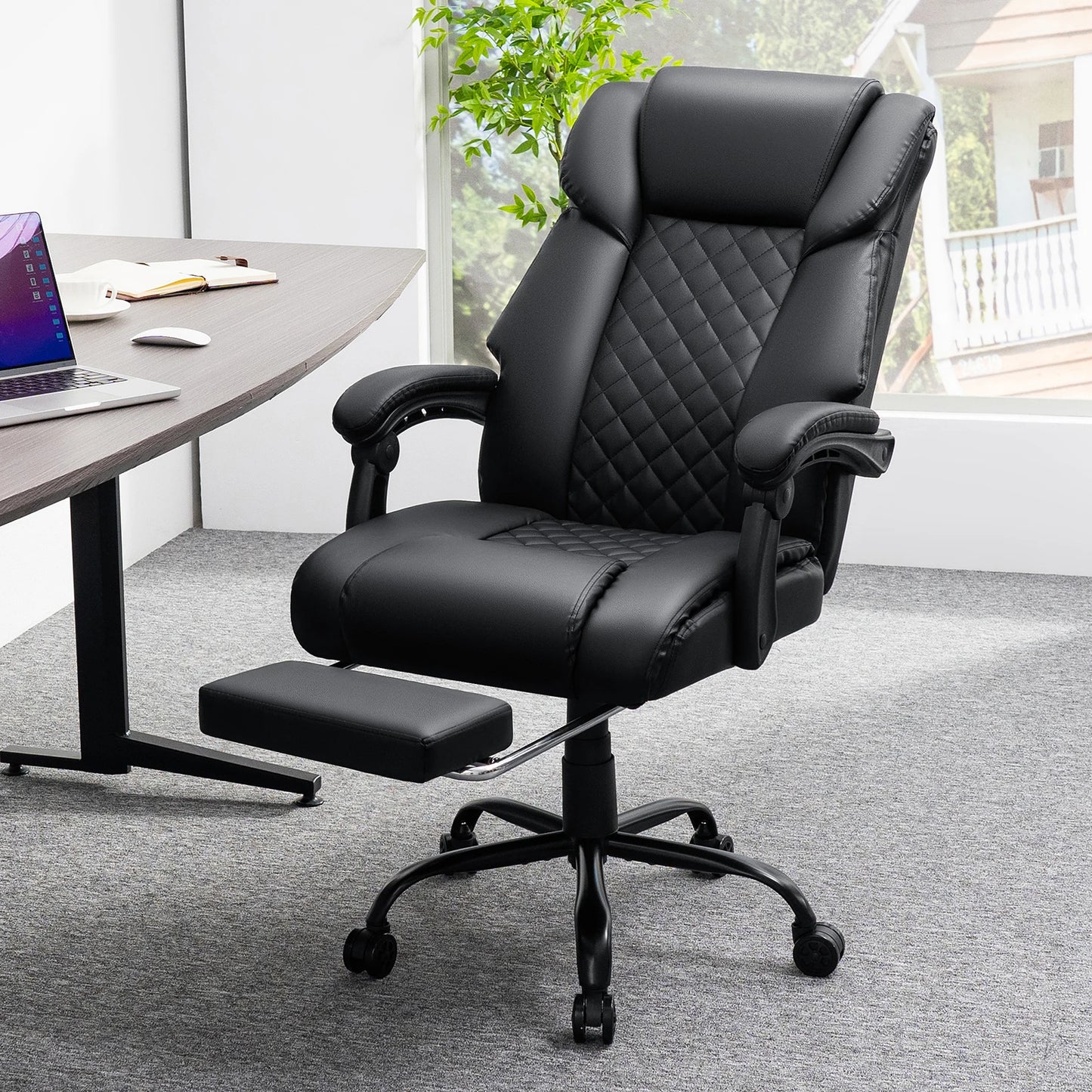 Ergonomic Massage Office Chair with Heat & Footrest
