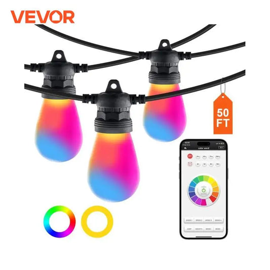 VEVOR RGB Smart Outdoor String Lights