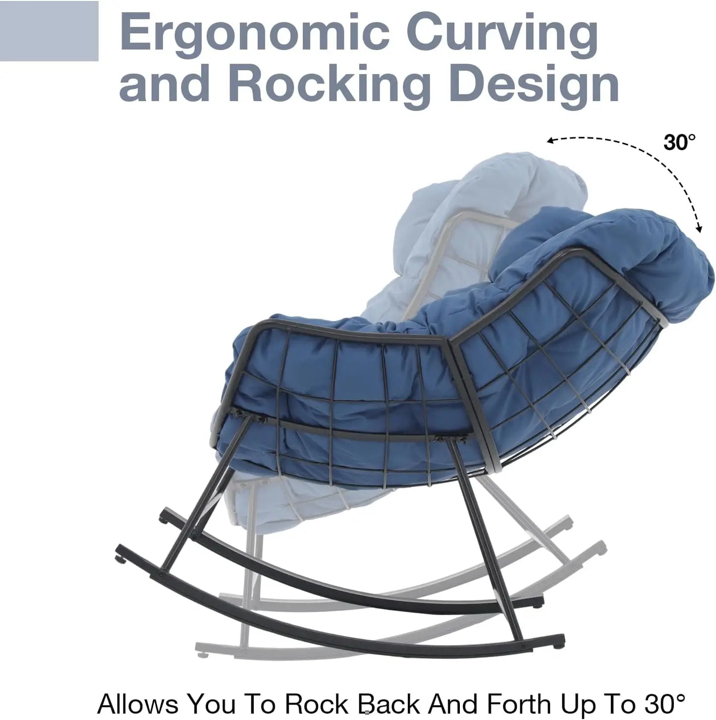 Outdoor Rocking Egg Chair with Ottoman