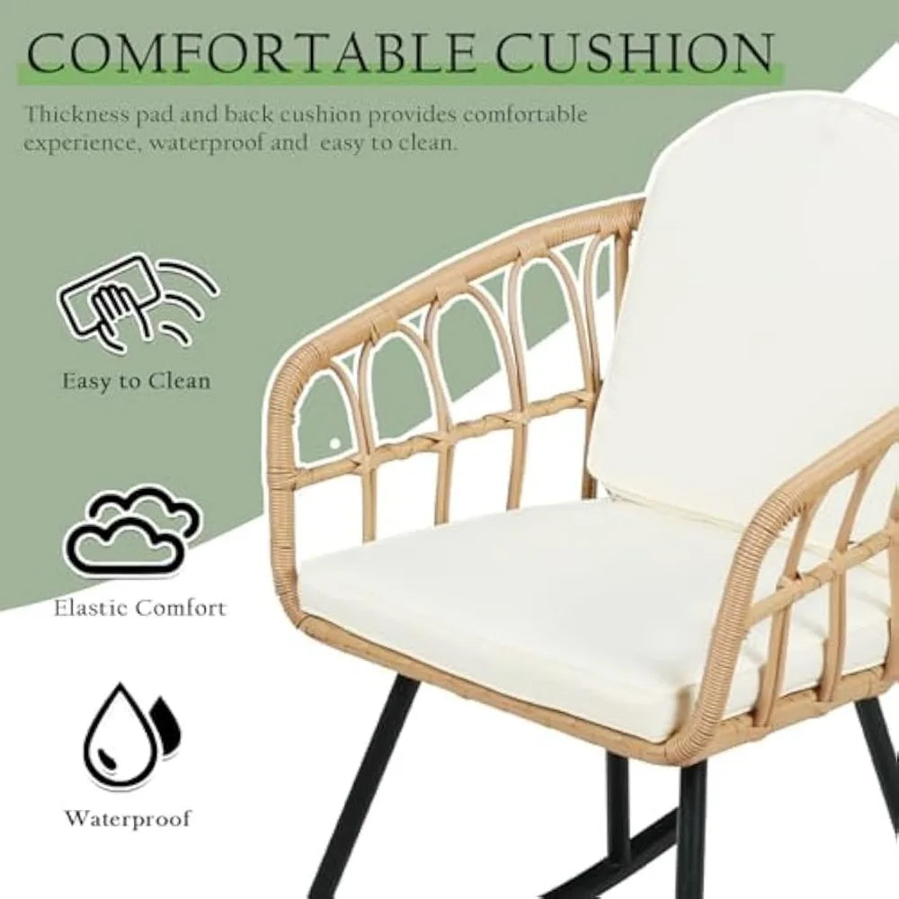 3-Piece Wicker Rocking Chair Patio Set