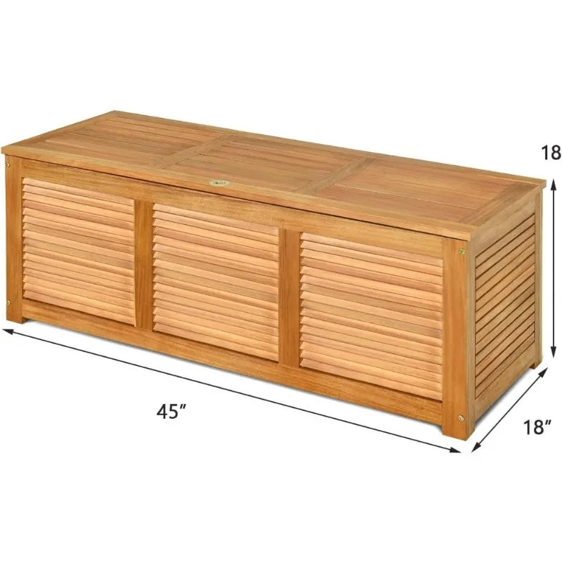 Acacia Wood Deck Box – 46 Gallon Storage Bench