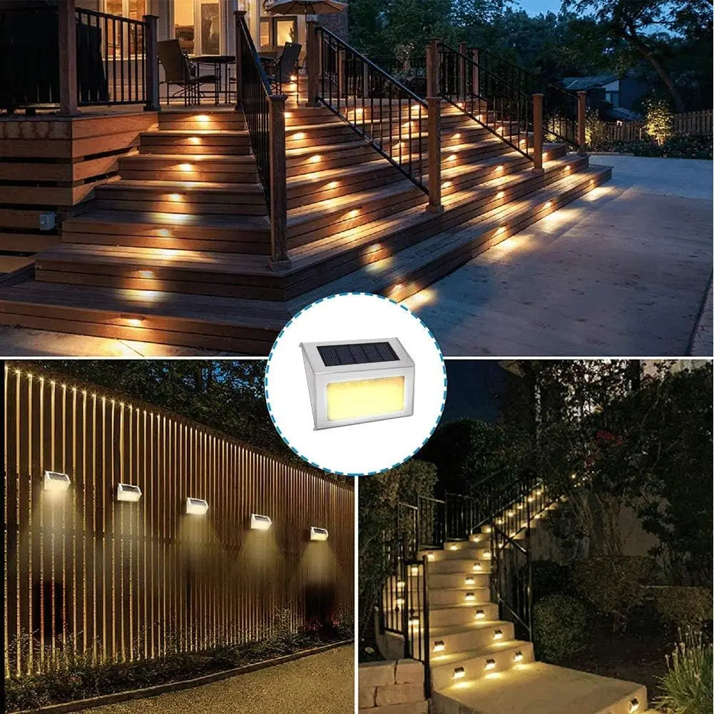 Lightess Solar Step Lights – 6-Pack Stainless Steel Outdoor LEDs