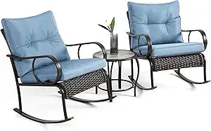 3-Piece Wicker Rocking Patio Set