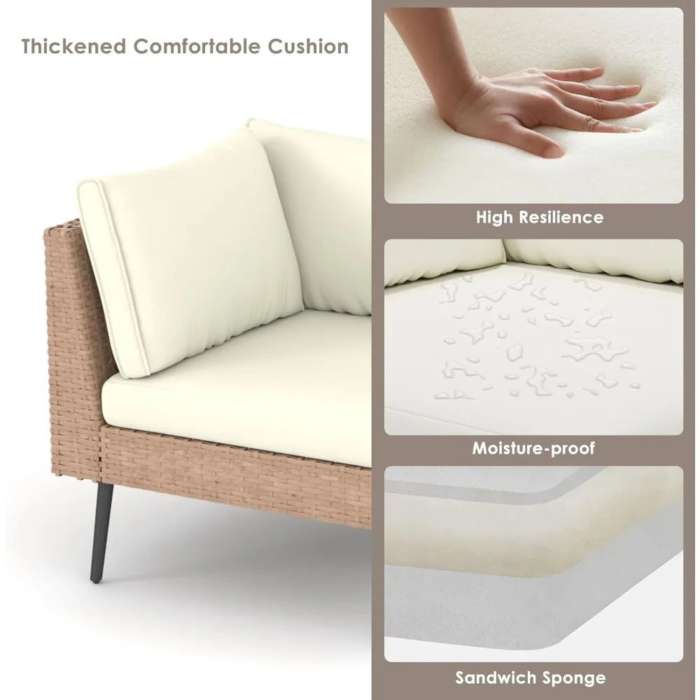 8-Piece Wicker Patio Sectional Set