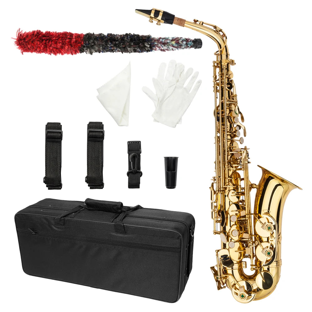 Eb Alto Saxophone – Brass Lacquer Finish with Full Accessory Kit