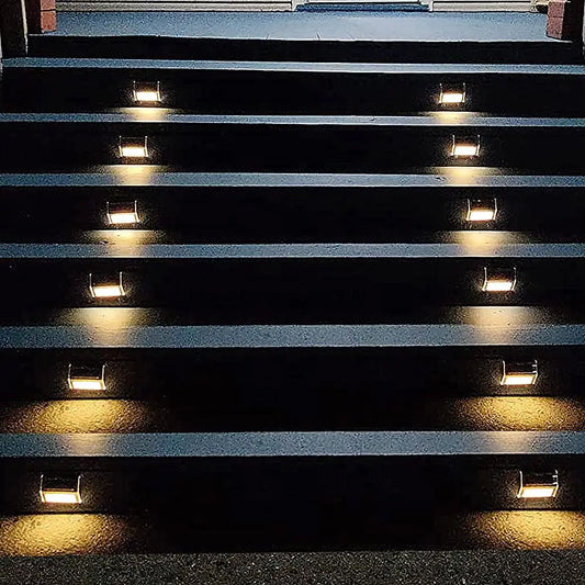 Lightess Solar Step Lights – 6-Pack Stainless Steel Outdoor LEDs