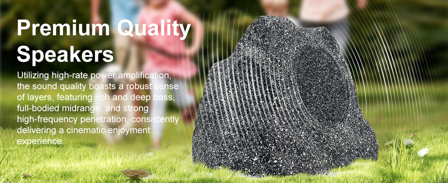 Herdio 8" 600W Outdoor Bluetooth Rock Speakers (Pair)